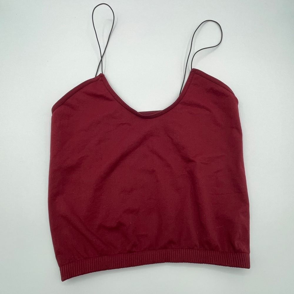 Free People Intimately Burgundy Seamless V-Neck Spaghetti Strap Brami XS/S